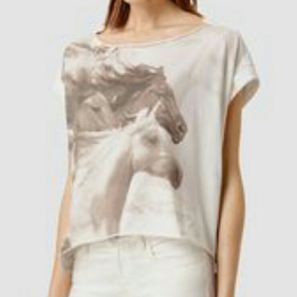 All Saints Horse Cropped Graphic Tee 
